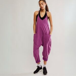 Free People Hot Shot Onesie Deep Mulberry